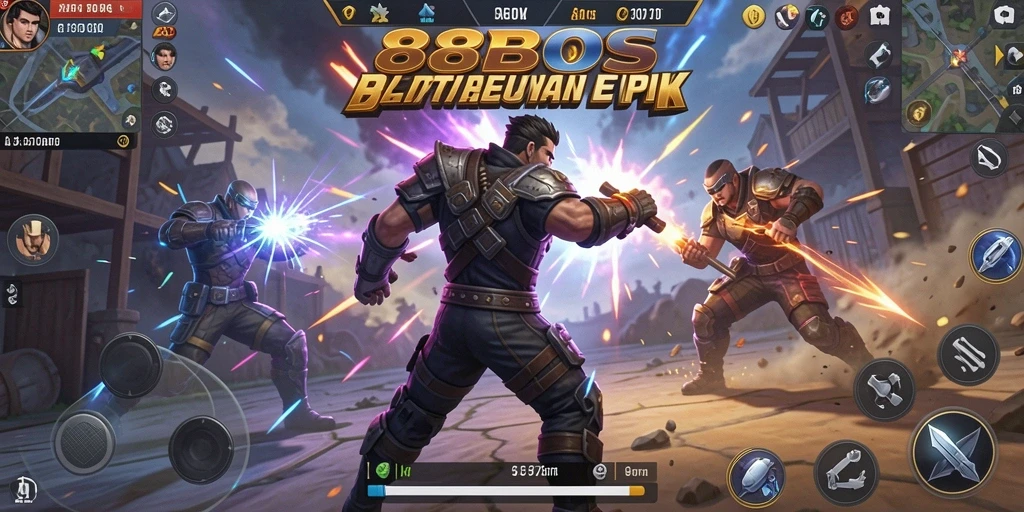 Tangkapan layar gameplay epik di 88BOS Battle Royale.