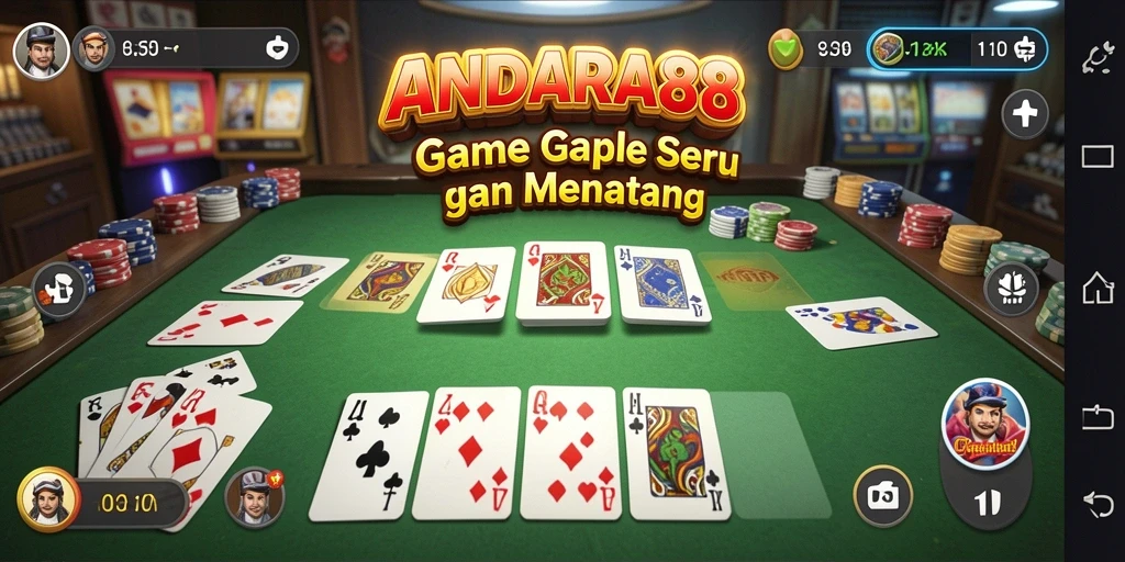 Screenshot gameplay Gaple yang seru dan kompetitif.