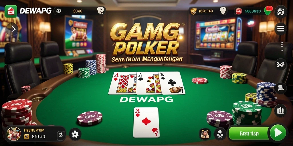 Screenshot DEWAPG menampilkan pemain yang sedang beraksi di meja Poker.