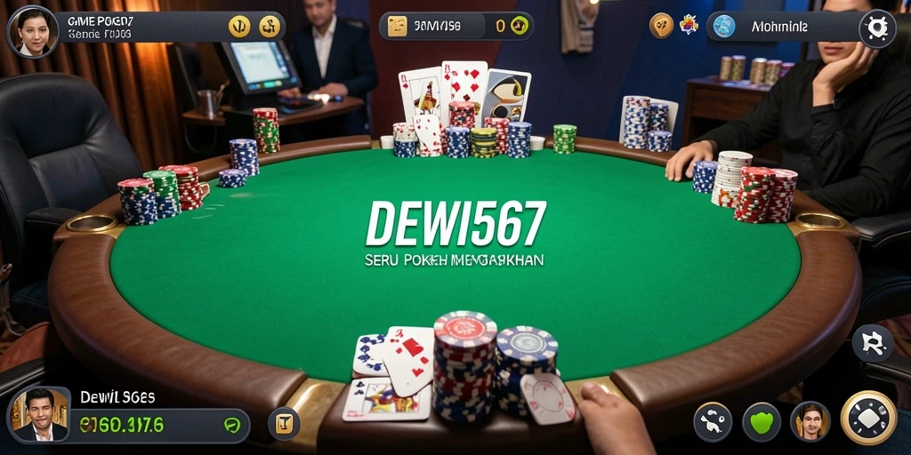 Tampilan screenshot DEWI567 yang penuh aksi dalam permainan Poker.