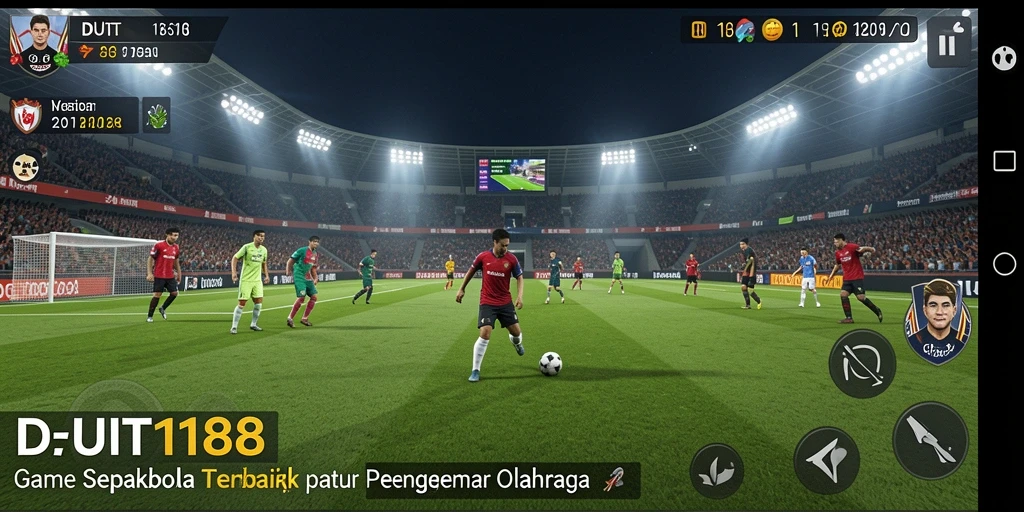 Tampilan gameplay yang seru dalam DUIT188 dengan aksi sepakbola yang mendebarkan.