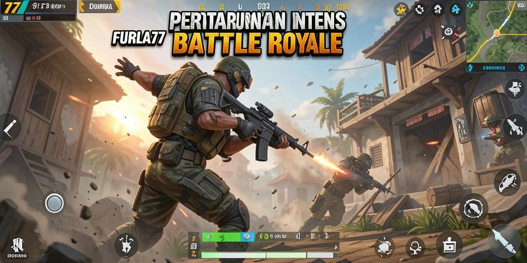Tampilan seru dari gameplay FURLA77 di medan perang Battle Royale.