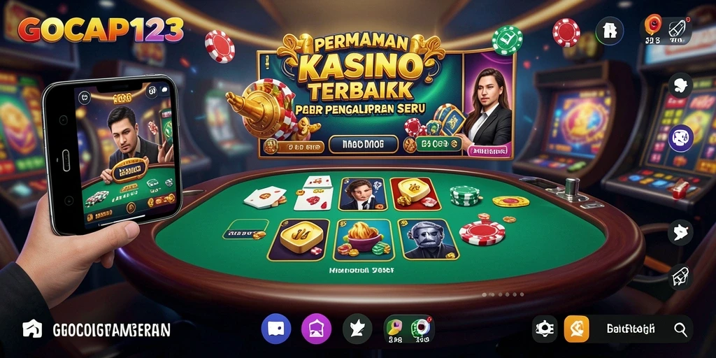 Tampilan gameplay GOCAP123 dengan grafis Kasino menakjubkan.