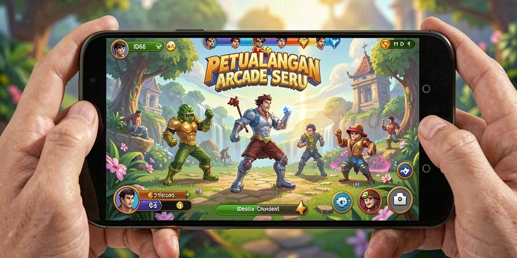 Screenshot utama ID66 menampilkan aksi seru dan gameplay menantang dalam nuansa Arcade.