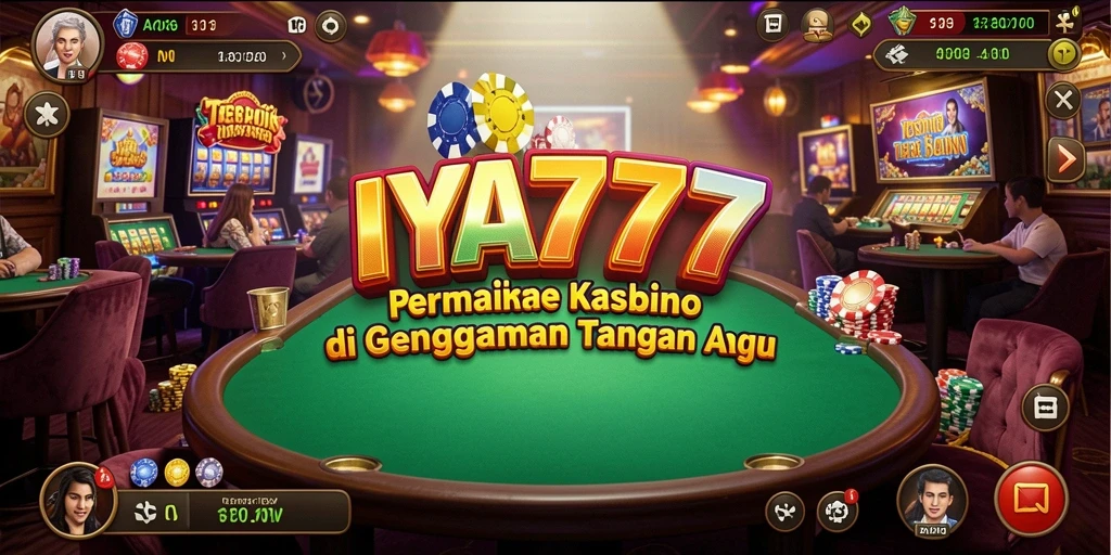 Screenshot gameplay IYA777 menampilkan suasana Kasino yang seru.