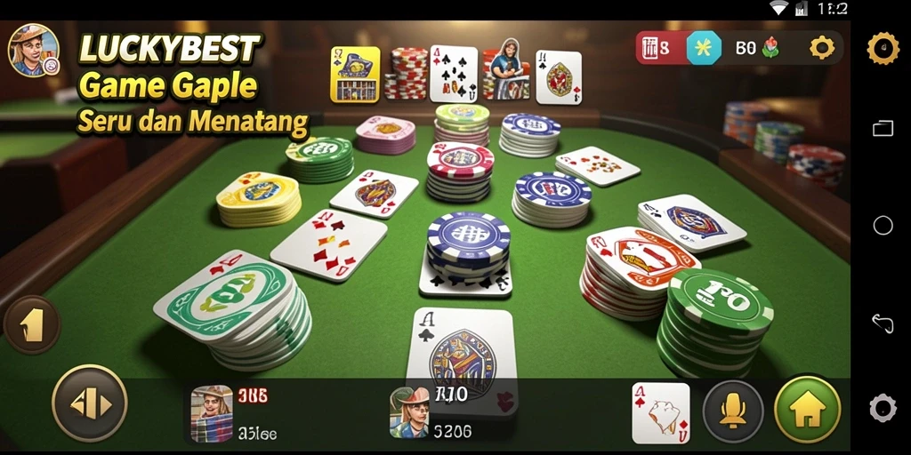 Tampilan menarik dari gameplay LUCKYBEST di Gaple.