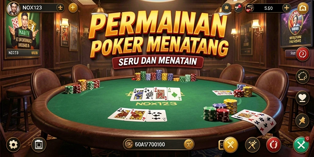 Gameplay seru Poker di NOX123 dengan grafik menawan.