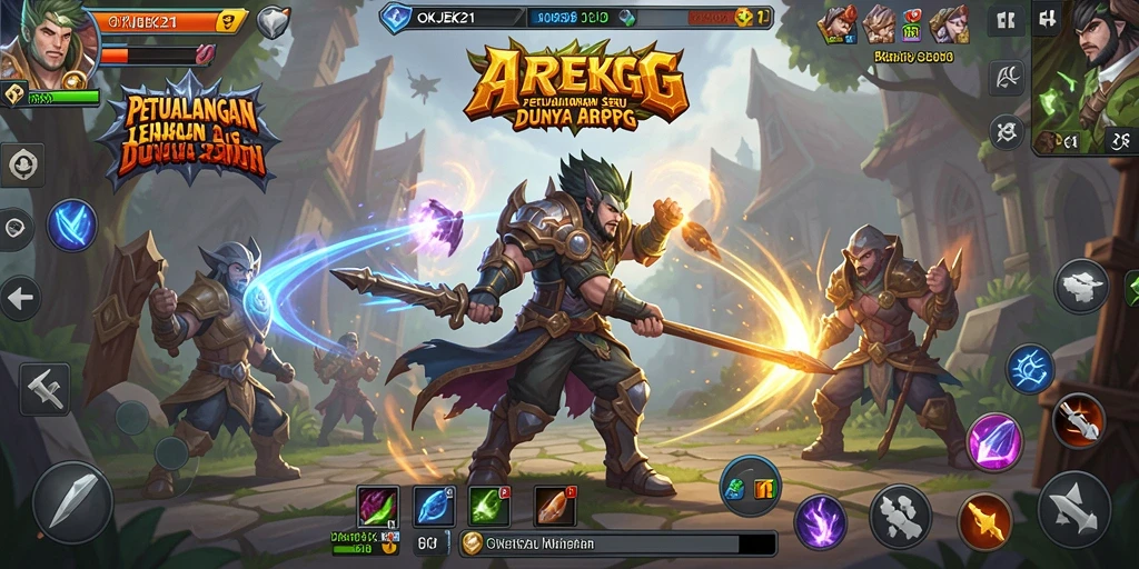Screenshot gameplay OKJEK21 menampilkan aksi bertempur yang mendebarkan di dunia ARPG.