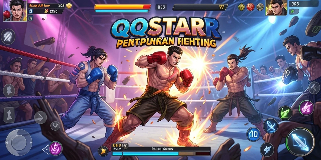 Screenshot menunjukkan aksi pertarungan seru di QQSTAR.