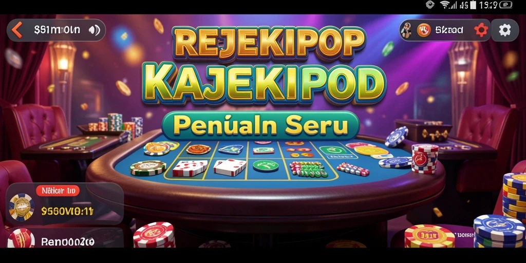 Screenshot utama gameplay REJEKIPOP menampilkan pengalaman kasino yang seru.