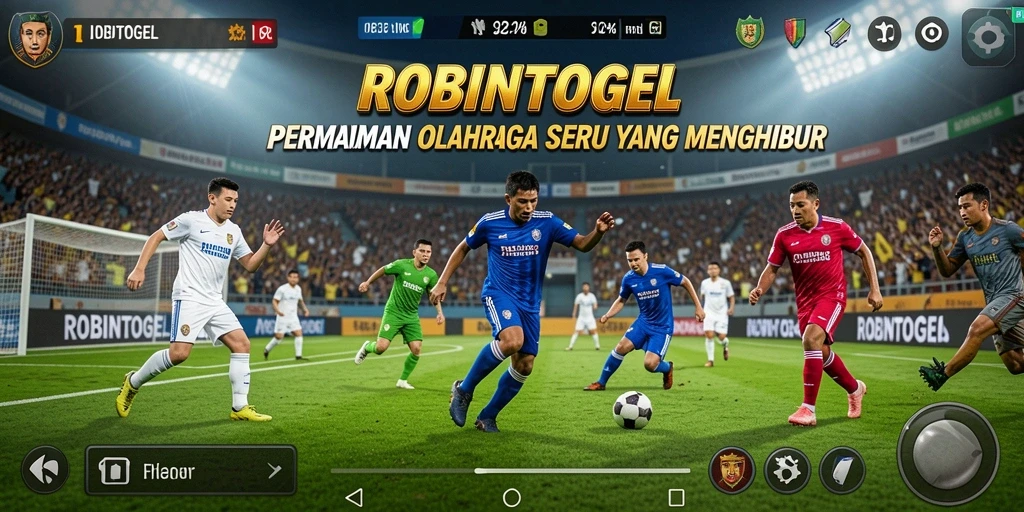 Screenshot gameplay ROBINTOGEL yang penuh aksi dan olahraga.