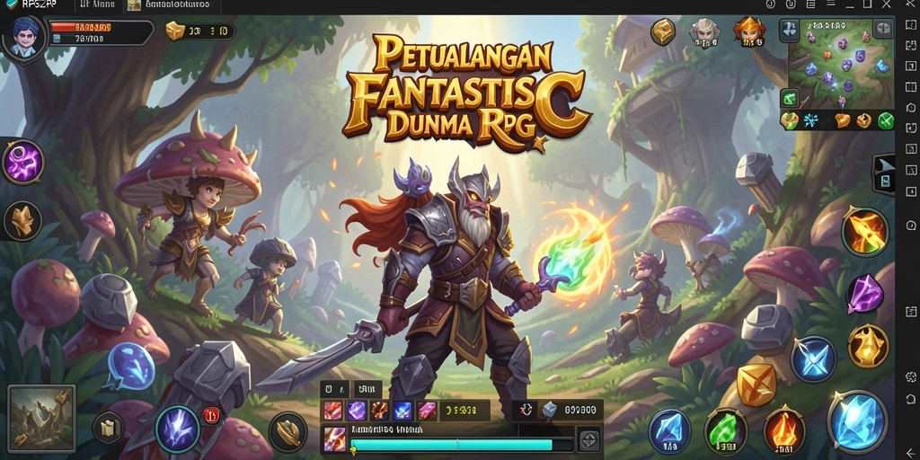 Screenshot utama RP62RP menampilkan karakter yang beraksi dalam pertempuran epik di dunia RPG.
