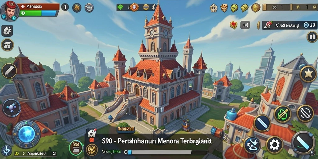 Tampilan gameplay menegangkan S80 saat mempertahankan menara.