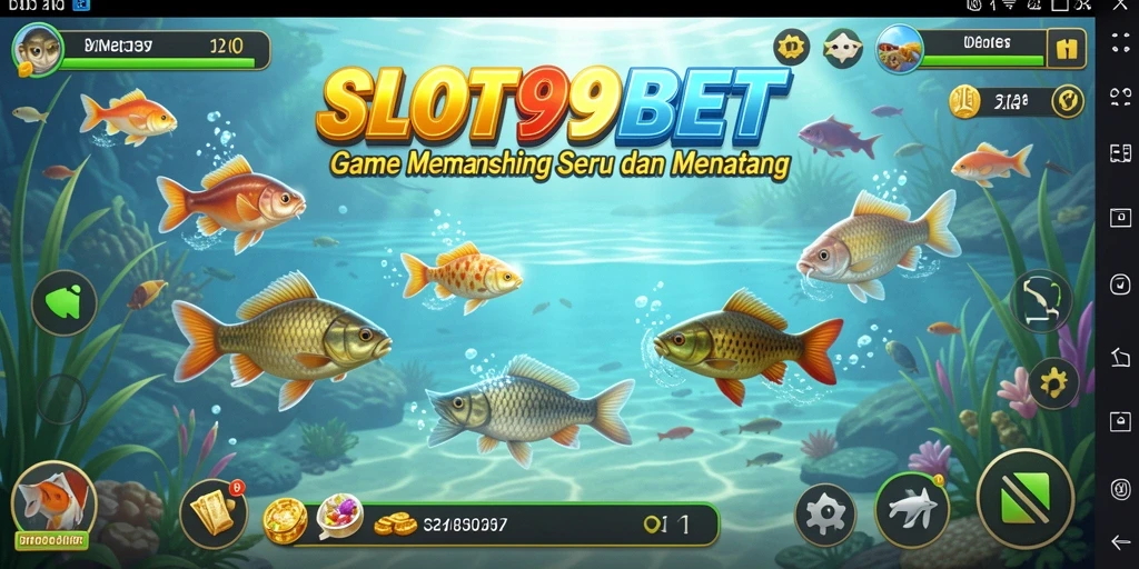 Gameplay SLOT99BET yang menampilkan aksi memancing yang seru dan menantang.