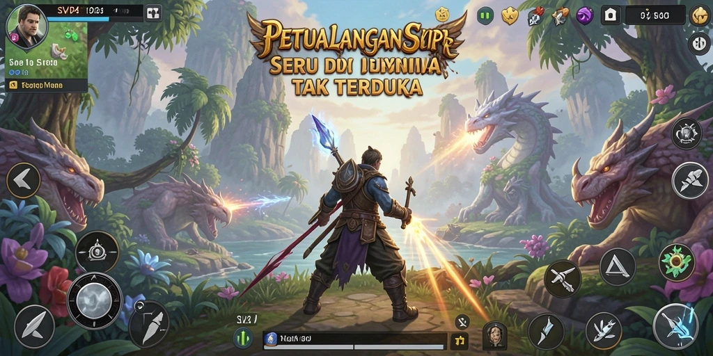 Screenshot gameplay SVIP4 menampilkan eksplorasi dunia petualangan yang memukau.