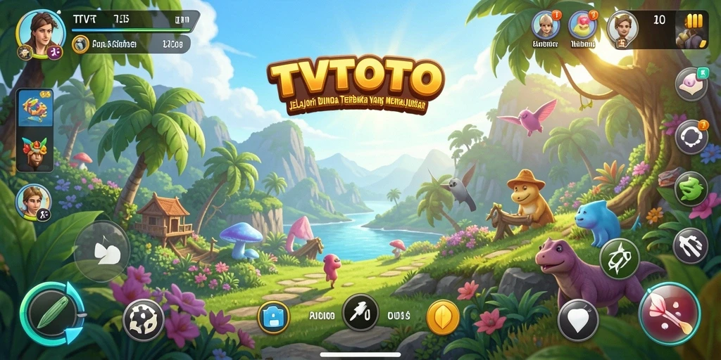 Tampilan gameplay <strong>TVTOTO</strong> yang menakjubkan di dunia terbuka.