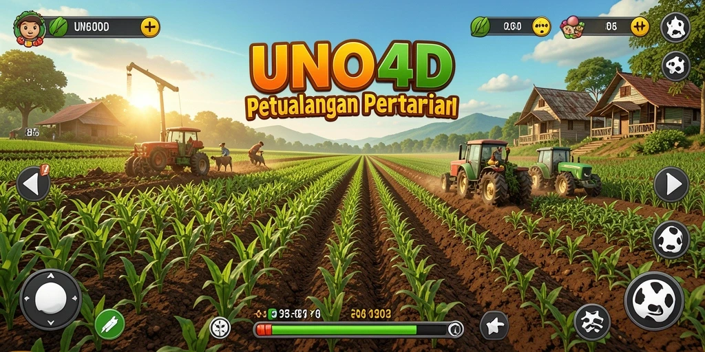 Tampilan menarik dari gameplay Farming di UNO4D yang penuh warna.