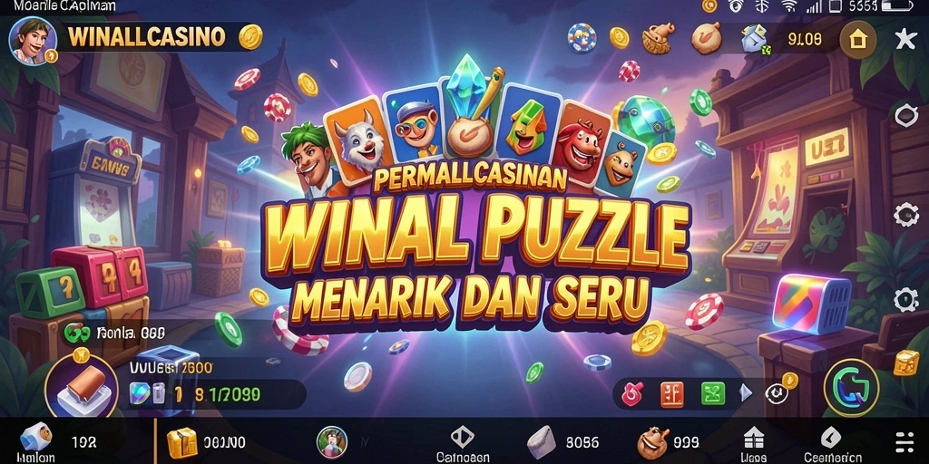 Tampilan gameplay seru dari WINALLCASINO dengan banyak teka-teki menarik.