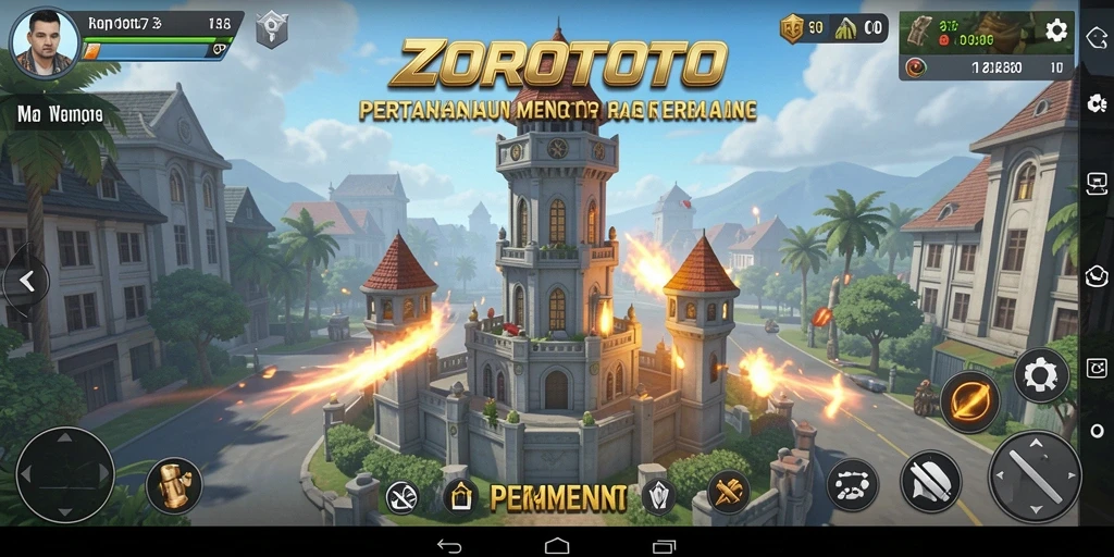 Gameplay mendebarkan di ZOROTOTO dengan berbagai strategi menara.